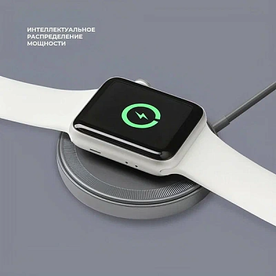 Беспроводное зарядное устройство  Deppa  QI Fast Charge 18W 2в1 белый